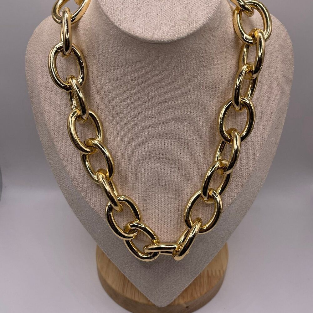 I.N.C. International Concepts Gold Tone Pave Toggle Chain Link 18” Necklace - Picture 11 of 12